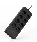 Orico USB-Steckdosenleiste mit vier Steckdosen und fünf USB-Ladeanschlüssen - 4000W - Inkl. Ein-/Ausschalter - Schwarz