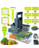 Gemüseschneider Multifunktions, 14 in 1 Mandoline Gemüsehobel Edelstahl, Obst und Gemüse Schneider Manuell-Zwiebelschneider, Obstschneider14in1