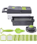 Gemüseschneider Multifunktions, 14 in 1 Mandoline Gemüsehobel Edelstahl, Obst und Gemüse Schneider Manuell-Zwiebelschneider, Obstschneider14in1