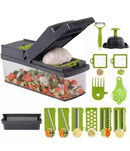 Gemüseschneider Multifunktions, 14 in 1 Mandoline Gemüsehobel Edelstahl, Obst und Gemüse Schneider Manuell-Zwiebelschneider, Obstschneider14in1