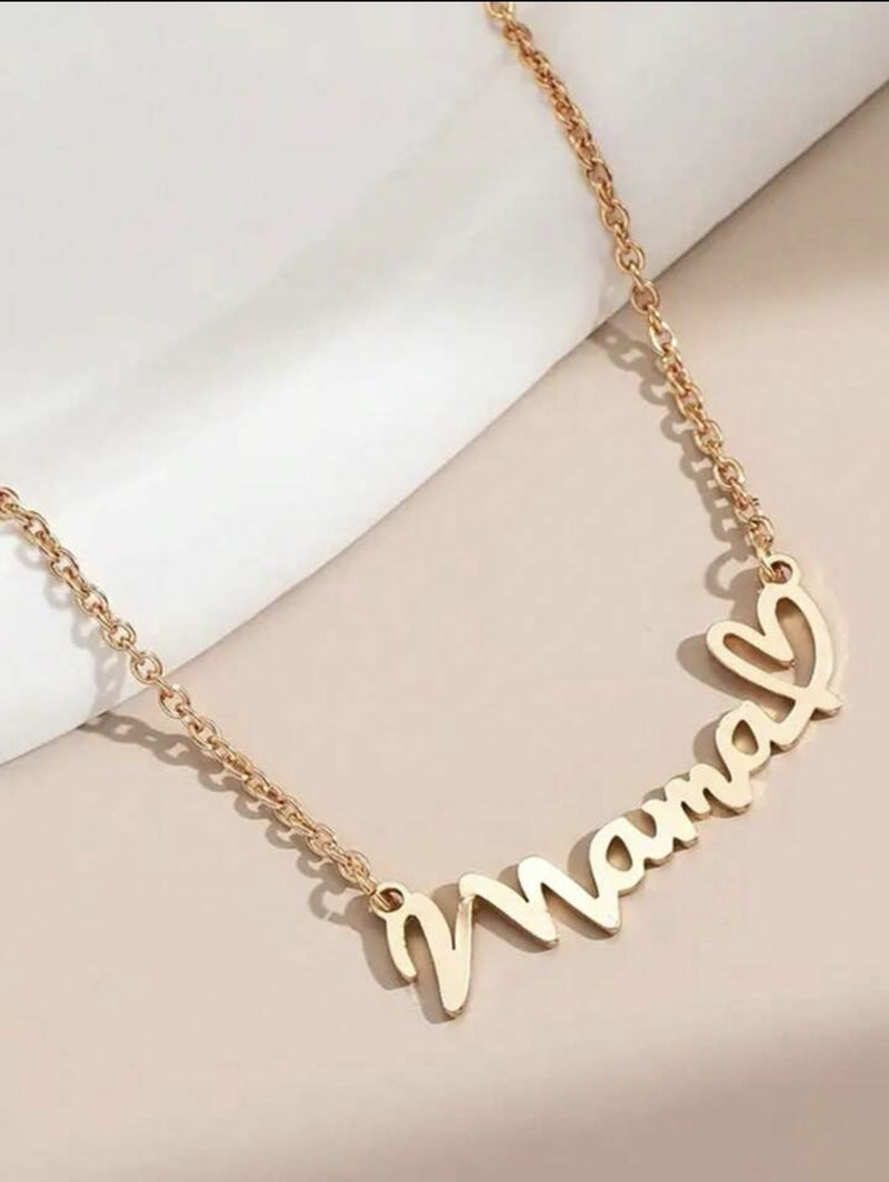 Mama Anhänger Halskette - Schmuck Geschenk, Farbe Gold